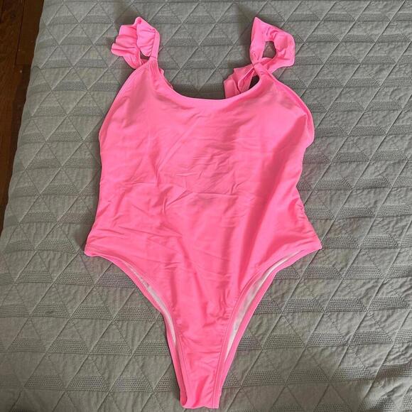 One Piece Swimsuit Hot Pink large - Picture 2 of 4